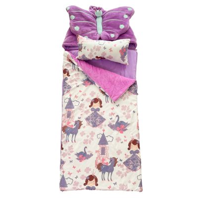Enchanted Butterfly Fairy: 2-in-1 Crystal-Embellished Plush Sleep Sack & Foldable Nap Mat