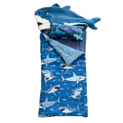 Shark Attack! 2-in-1 Foldable Sleep Sack & 3D Plush Shark Pillow